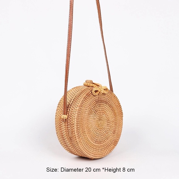 Women Straw Bags Rattan Woven Beach - Picture 3 of 8
